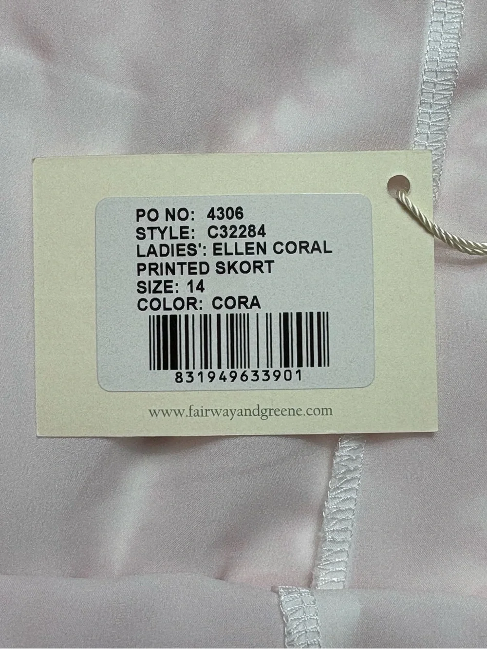 NWT Fairway & Greene Ellen Coral Printed Golf Skort Skirt Size 14 Athleisure - Picture 9 of 9